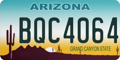 AZ license plate BQC4064