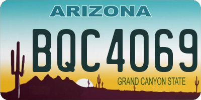 AZ license plate BQC4069