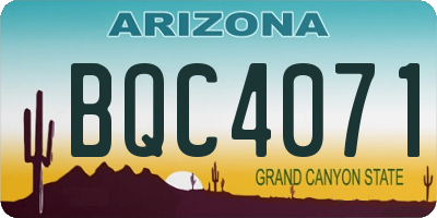 AZ license plate BQC4071