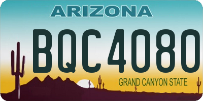 AZ license plate BQC4080