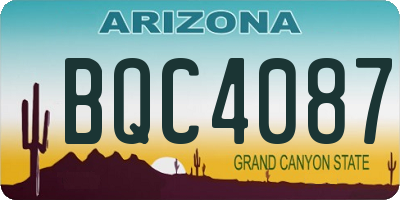 AZ license plate BQC4087