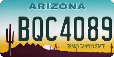 AZ license plate BQC4089