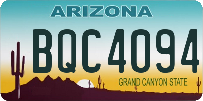 AZ license plate BQC4094