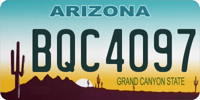AZ license plate BQC4097