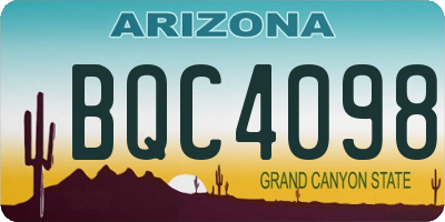AZ license plate BQC4098