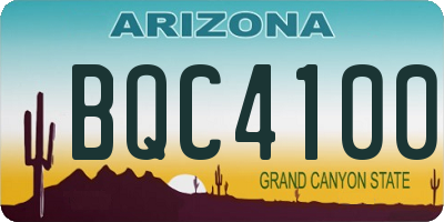 AZ license plate BQC4100