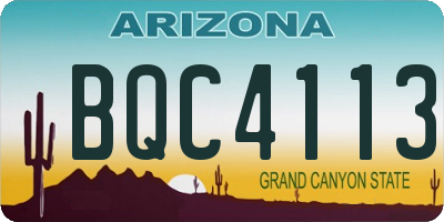 AZ license plate BQC4113