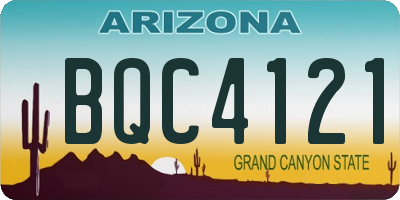 AZ license plate BQC4121