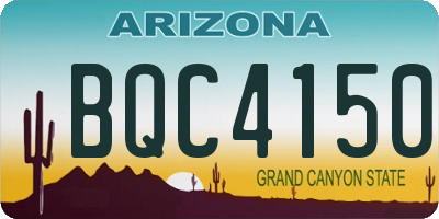 AZ license plate BQC4150