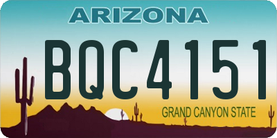 AZ license plate BQC4151