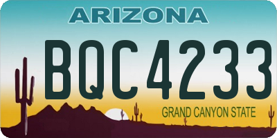 AZ license plate BQC4233