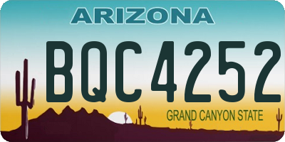 AZ license plate BQC4252