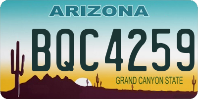 AZ license plate BQC4259