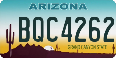 AZ license plate BQC4262