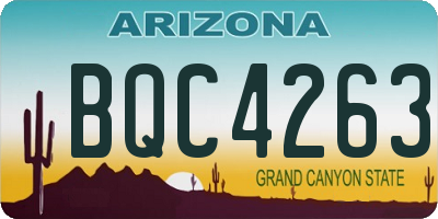 AZ license plate BQC4263