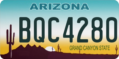 AZ license plate BQC4280