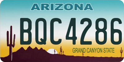 AZ license plate BQC4286