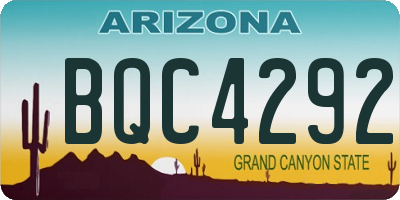 AZ license plate BQC4292