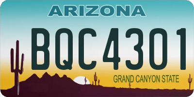 AZ license plate BQC4301