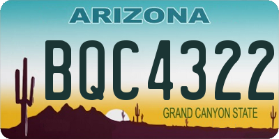 AZ license plate BQC4322