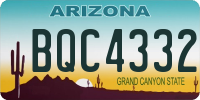 AZ license plate BQC4332