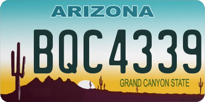 AZ license plate BQC4339