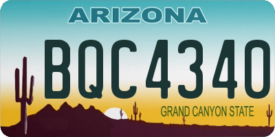 AZ license plate BQC4340