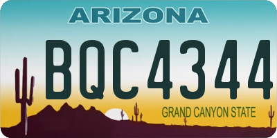 AZ license plate BQC4344