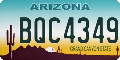 AZ license plate BQC4349