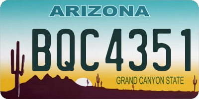 AZ license plate BQC4351