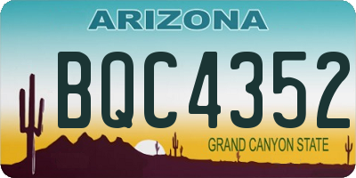 AZ license plate BQC4352