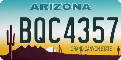 AZ license plate BQC4357