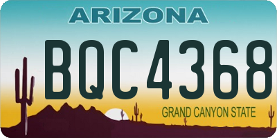 AZ license plate BQC4368