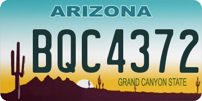 AZ license plate BQC4372