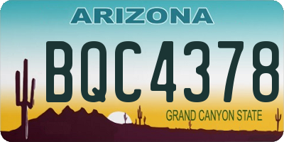 AZ license plate BQC4378