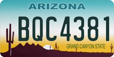 AZ license plate BQC4381