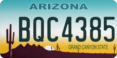 AZ license plate BQC4385