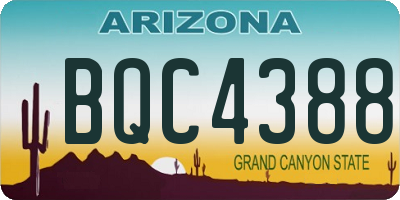 AZ license plate BQC4388