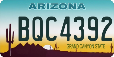 AZ license plate BQC4392