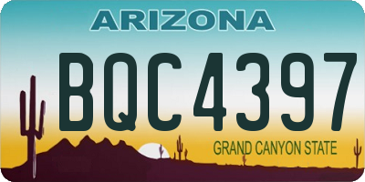 AZ license plate BQC4397