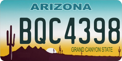 AZ license plate BQC4398