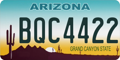 AZ license plate BQC4422
