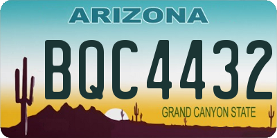 AZ license plate BQC4432