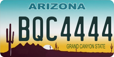 AZ license plate BQC4444