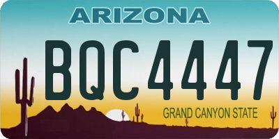 AZ license plate BQC4447