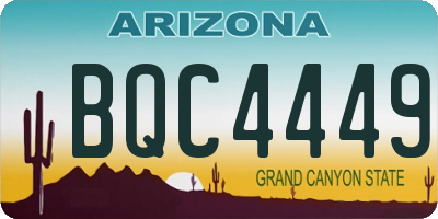 AZ license plate BQC4449
