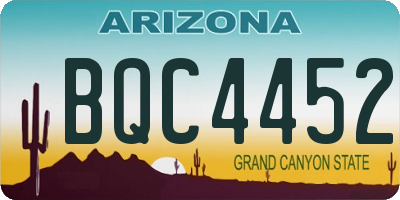 AZ license plate BQC4452