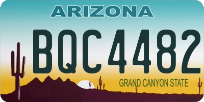 AZ license plate BQC4482
