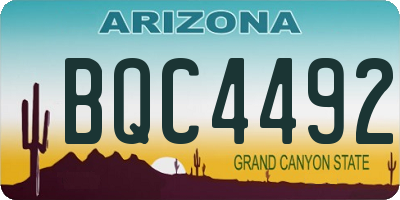 AZ license plate BQC4492