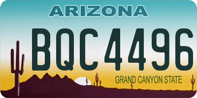 AZ license plate BQC4496